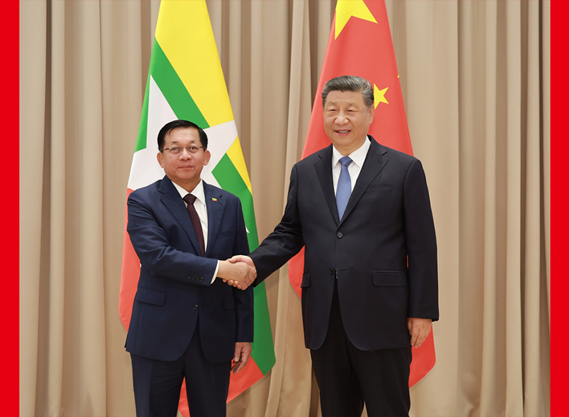 習(xí)近平會(huì)見(jiàn)緬甸領(lǐng)導(dǎo)人敏昂萊